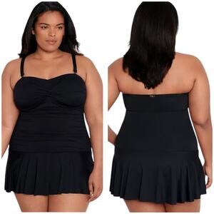 Lauren Ralph Lauren NWT Plus Size Twist Shirred One-Piece Swimsuit Size 16W